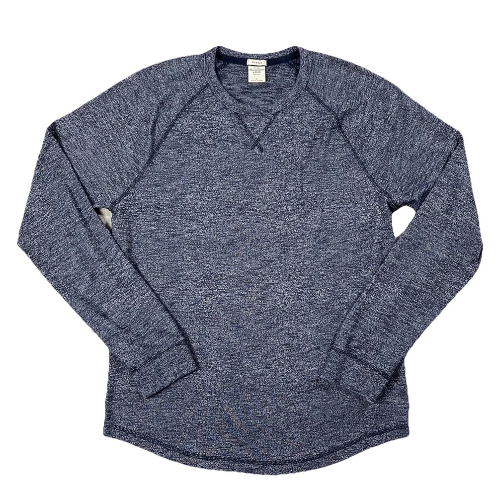 Abercrombie Fitch Long Sleeve Crew Neck Muscle Tee Navy Men's L Preppy Y2K
